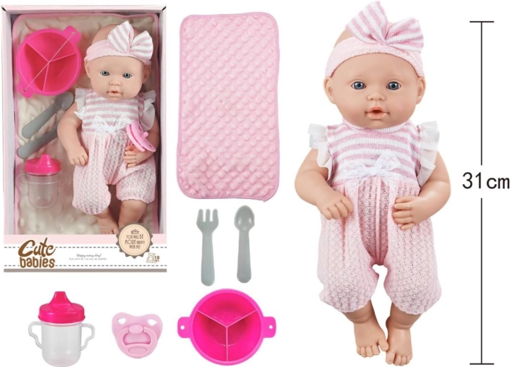 Bebeluș cu accesorii, 28 cm