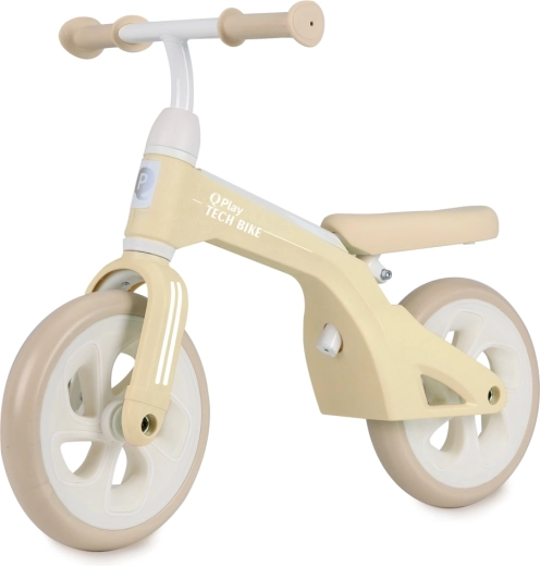 Bicicletă fără pedale pentru copii Qplay Tech, crem