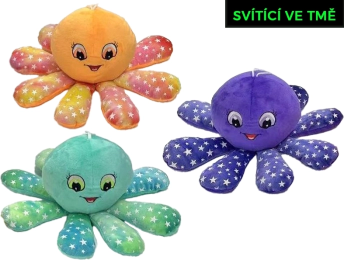 Caracatiță de pluș 15 cm cu efect luminos
