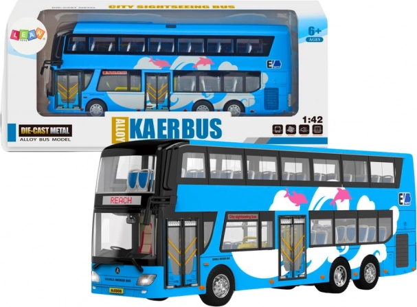 Autobuz turistic albastru supraetajat 1:42