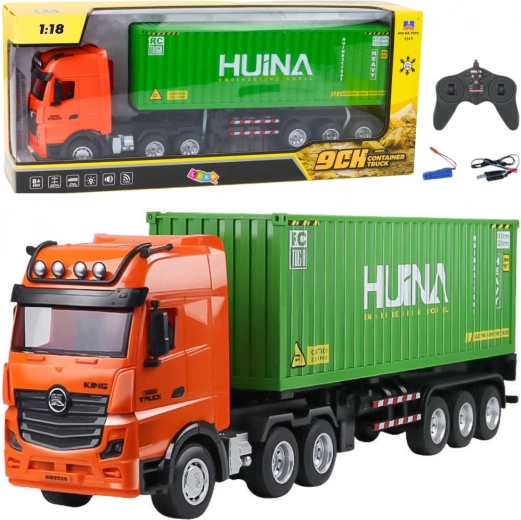 Camion RC cu container 1:18 verde HUINA