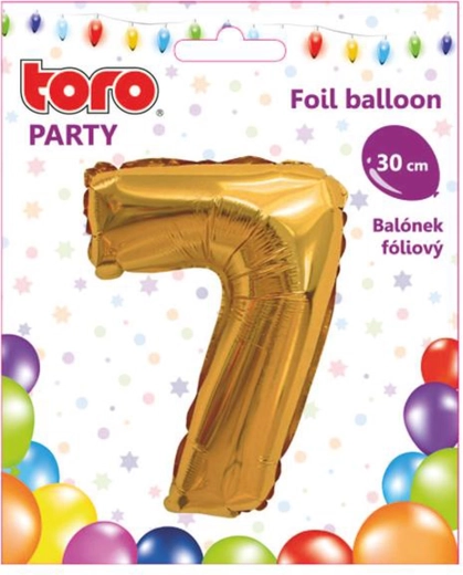Balon din folie cifră 7, 30 cm, auriu TORO
