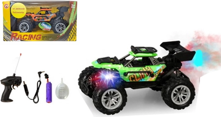 Mașină off-road cu telecomandă, lumini și efect de fum