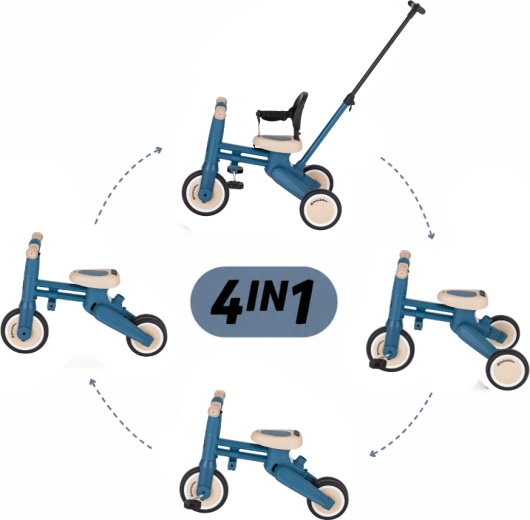 Petite&Mars tricicletă multifuncțională 4în1 Drift ocean blue