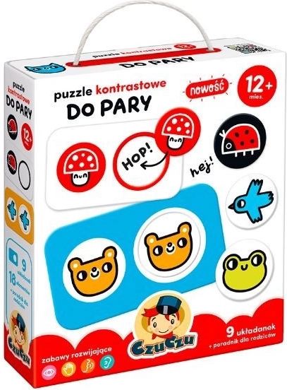 Puzzle CzuCzu de asociere – imagini în contrast pentru bebeluși