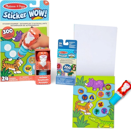 Melissa & Doug Sticker WOW! tigru – ștampilă cu autocolante și carte de activități