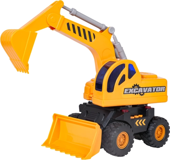 Excavator cu anvelope din cauciuc și cabină rotativă
