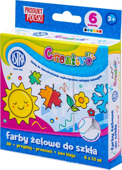 ASTRA CREATIVO culori gel pentru sticlă 6×15 ml