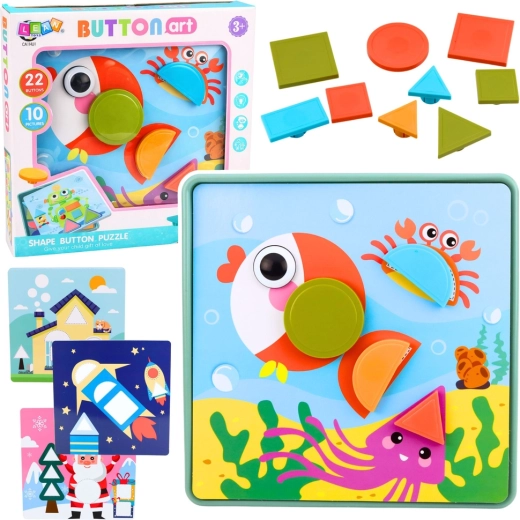 Puzzle geometric creativ – mozaic educațional pentru copii (35 piese)