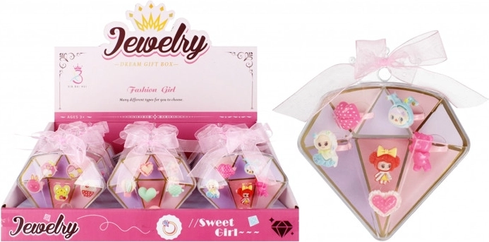 Set pentru copii de inele cu motiv de diamant