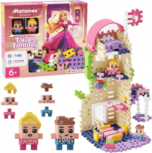 Set de construcție Waffle Mini - Prințesa: Turnul imaginației