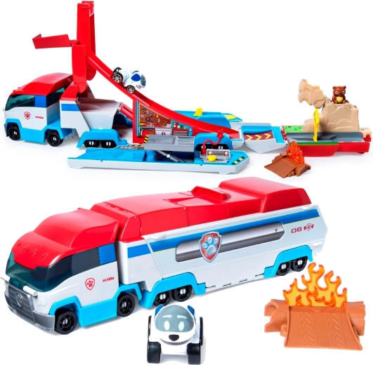 Transformare 2în1: camion care se transformă în stație de joacă