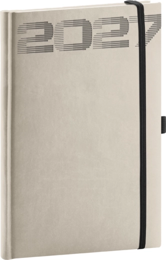 Agendă săptămânală Notique Aprint Top 2027, gri deschis, 15 × 21 cm
