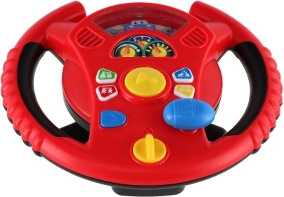 Control realist: rotirea volanului și butoane colorate