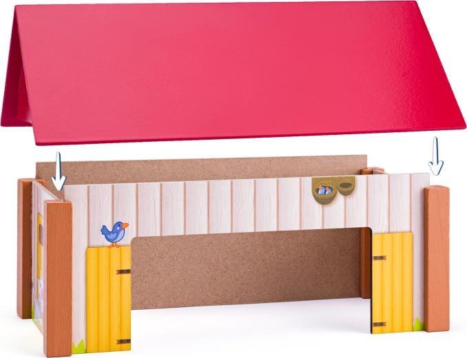 Trei clădiri cu acoperișuri detașabile