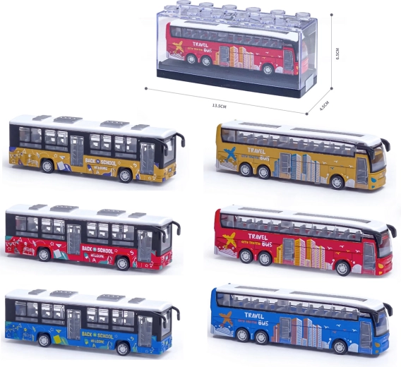 Model metalic de autobuz școlar 1:64 cu uși care se deschid