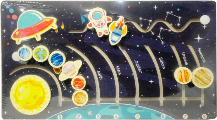 Puzzle educațional din lemn – sistemul solar