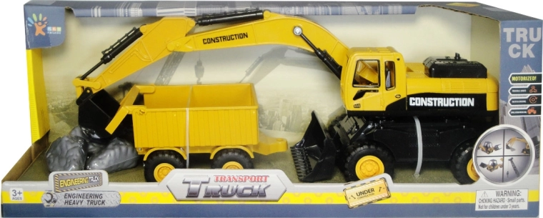 Set de construcție excavator și basculantă pentru copii