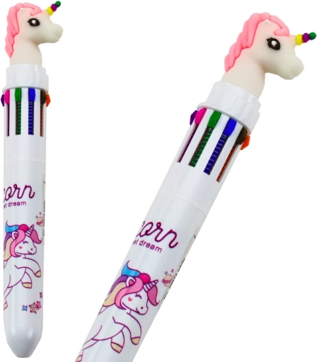 Pix multicolor Unicorni automat alb