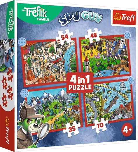 Puzzle TREFLÍCI Călătorii 4în1 (35, 48, 54, 70 piese)