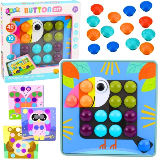 Mozaic creativ cu ciupercuțe – puzzle educativ pentru copii