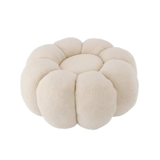 Puf floare 65 × 30 cm bej