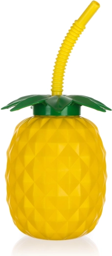 Sticlă cu pai Pineapple 880 ml din plastic