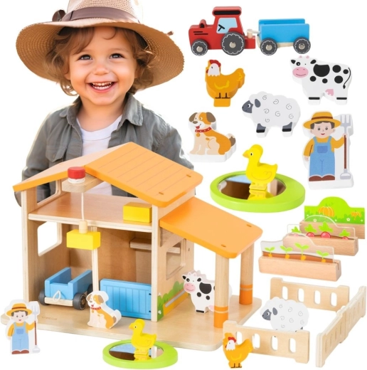 Fermă din lemn Viga Toys cu accesorii