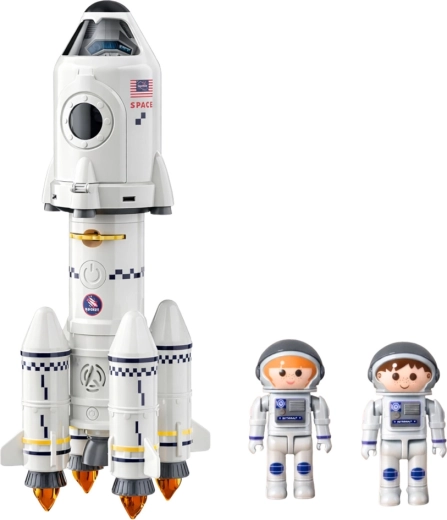 Construcție modulară și 2 figurine de astronauți