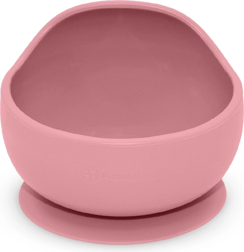 Petite&Mars bol din silicon cu ventuză Take&Match dusty rose 6m+