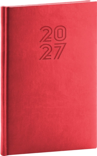 Notique Aprint agendă săptămânală 2027 roșie 15 × 21 cm