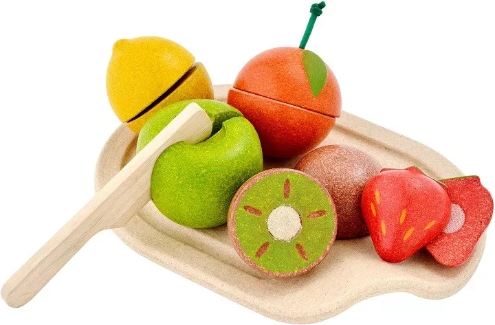 Set din lemn pentru tăierea fructelor PlanToys