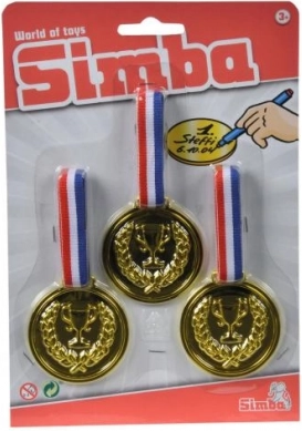 Set de trei medalii aurii 6 cm