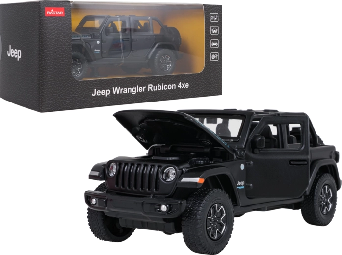 Model metalic Jeep Wrangler Rubicon RASTAR la scara 1:32, negru