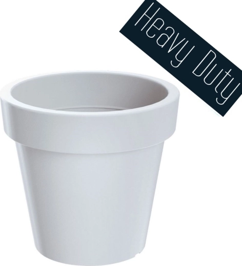 Ghiveci Lexo Round 100 cm – mască/recipient decorativ alb din plastic pentru grădină și interior