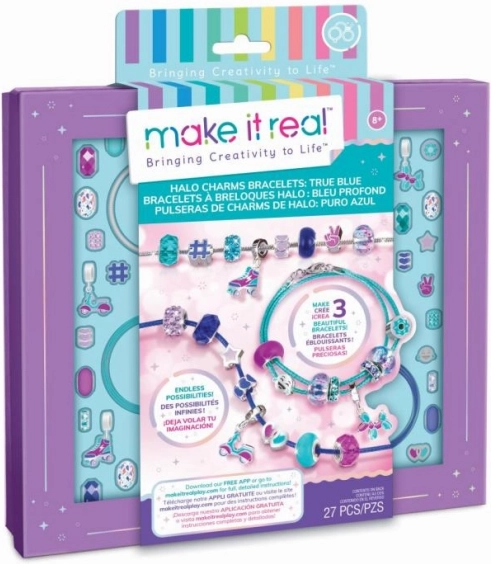 Make It Real set pentru realizarea brățărilor Halo Charms True Blue