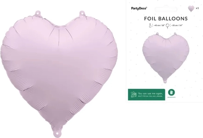 Balon din folie în formă de inimă, mov, 45 cm