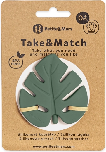 Inel de dentiție din silicon PETITE & MARS Take & Match Misty Green