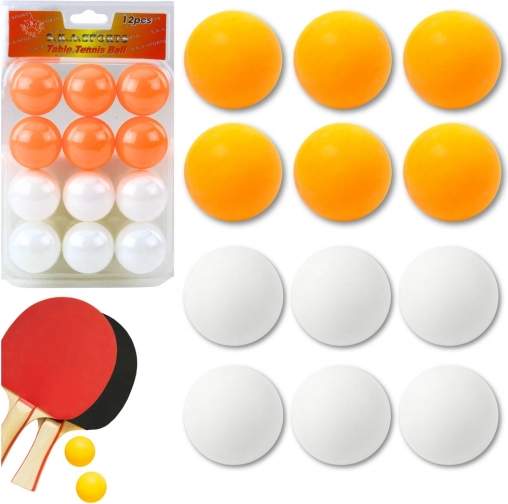 Mingi de ping-pong albe și portocalii 12 buc