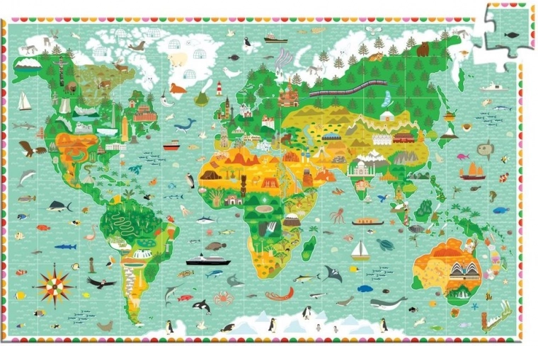 DJECO Puzzle de observație: în jurul lumii 200 piese