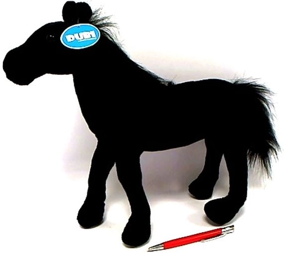 Căluț de pluș negru 36 cm
