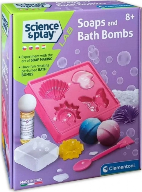 CLEMENTONI Science&Play Laborator pentru fabricarea săpunurilor și a bombelor de baie