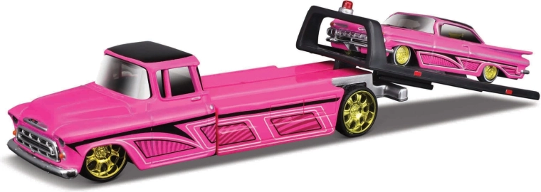 Maisto Design Elite Transport Chevrolet Flatbed și Chevrolet Impala SS 1:64