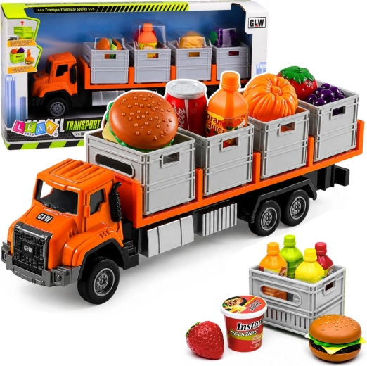 Camion de transport cu alimente 1:55 portocaliu