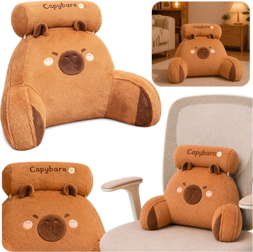 Pernă de sprijin pentru spate capibara, maro 60 × 40 cm
