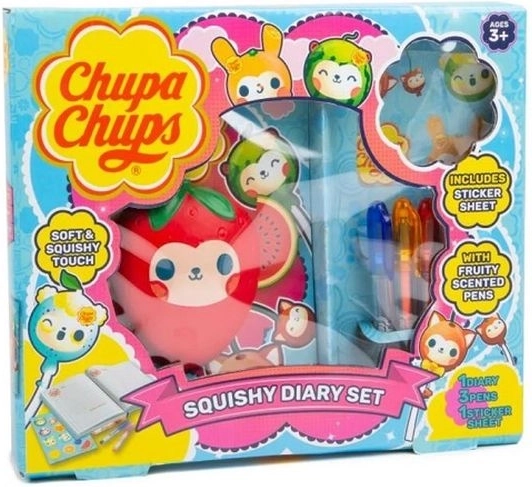 Chupa Chups set școlar Squishy – jurnal, pixuri cu gel și autocolante