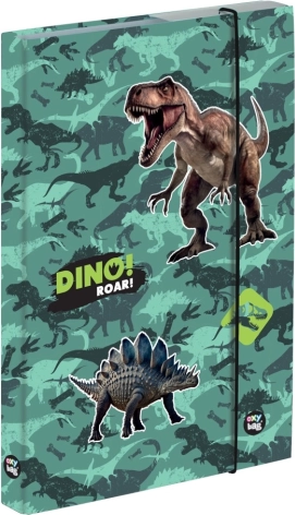 OXYBAG cutie pentru caiete A4 jumbo, cu elastic, model dinozaur