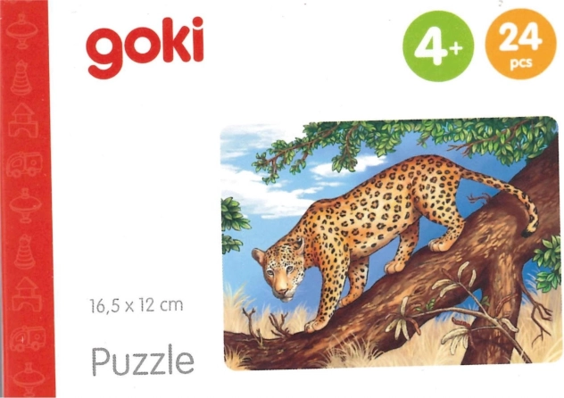 Goki puzzle din lemn Animale africane – jaguar, 24 piese