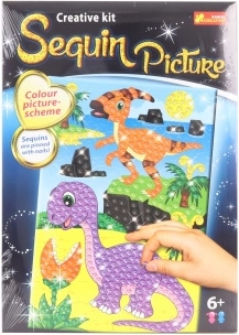 Pictură cu sclipici Pailetă Dinozaur