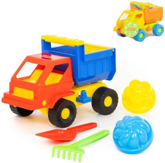 Set pentru nisip cu mașinuță și forme